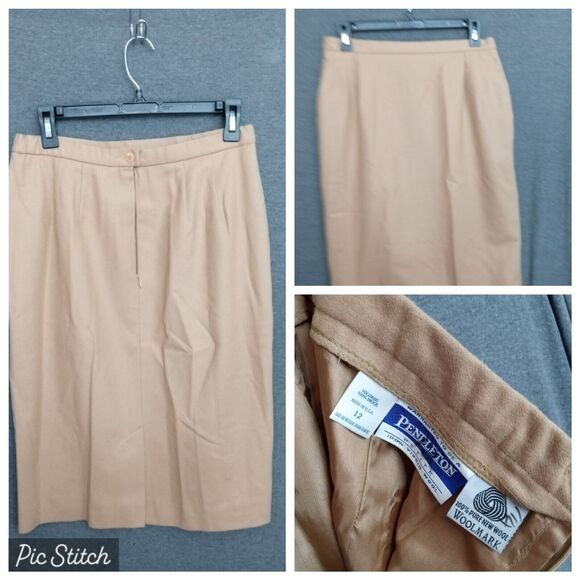 Pendleton Dresses & Skirts - Pendleton Skirt Women's Petite Size 12 Pleated Beige